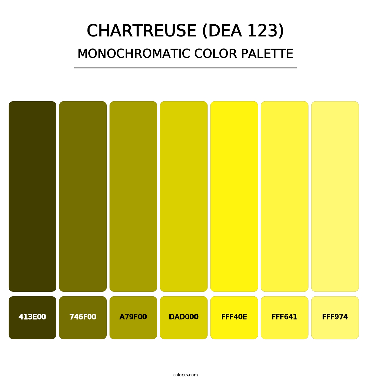 Chartreuse (DEA 123) - Monochromatic Color Palette