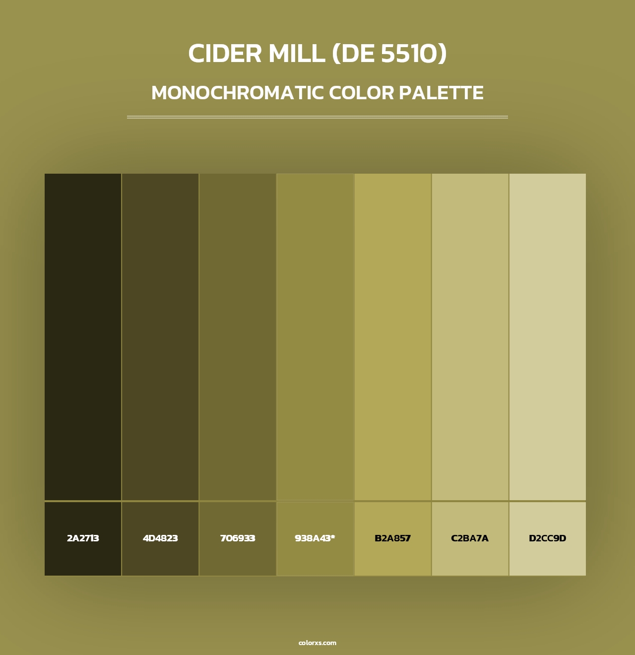 Cider Mill (DE 5510) - Monochromatic Color Palette