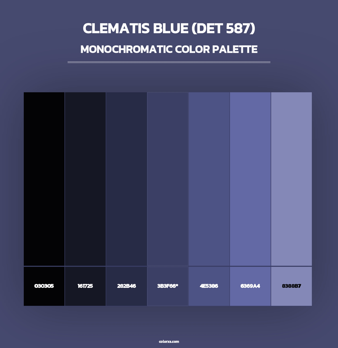 Clematis Blue (DET 587) - Monochromatic Color Palette