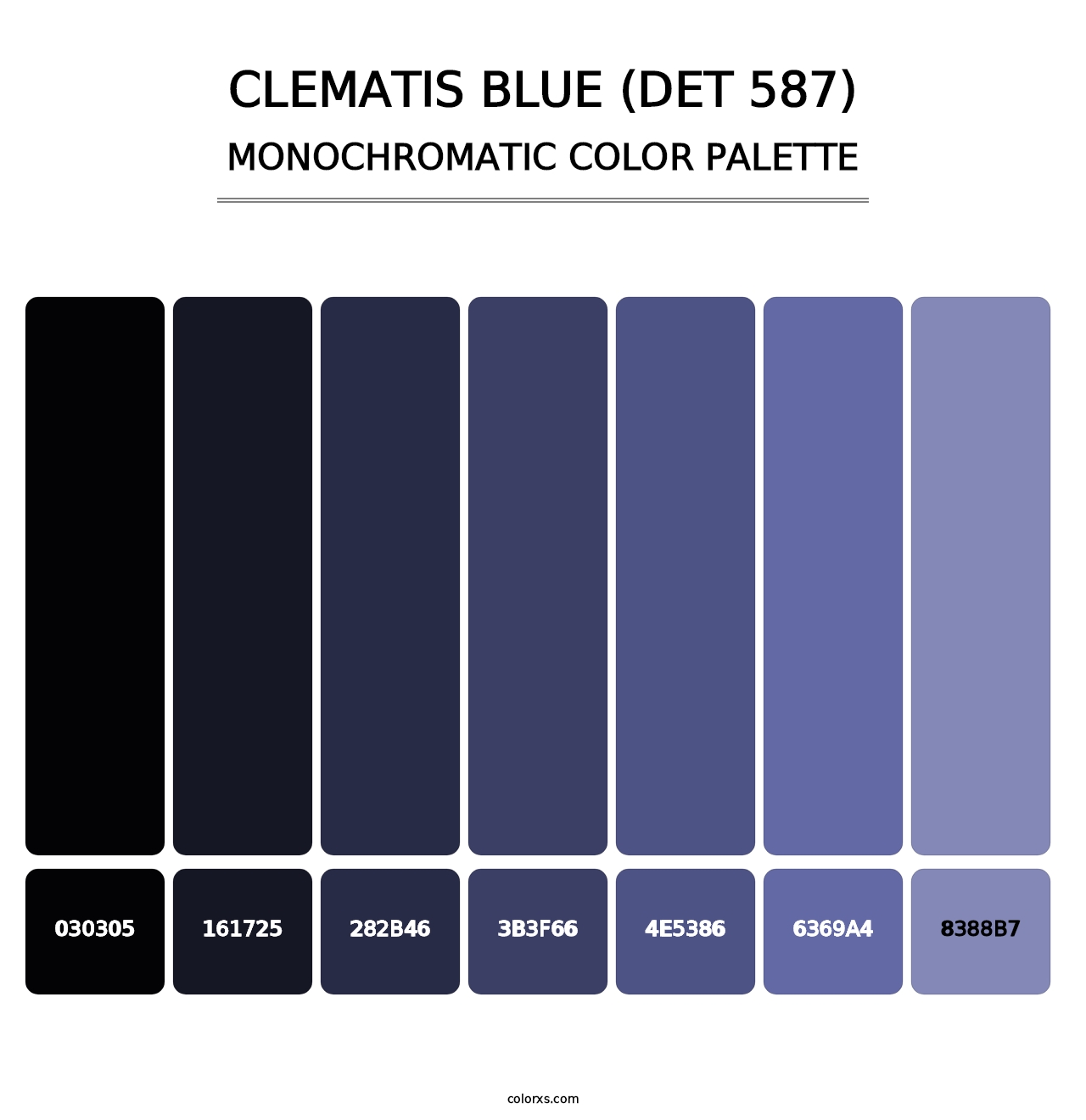 Clematis Blue (DET 587) - Monochromatic Color Palette