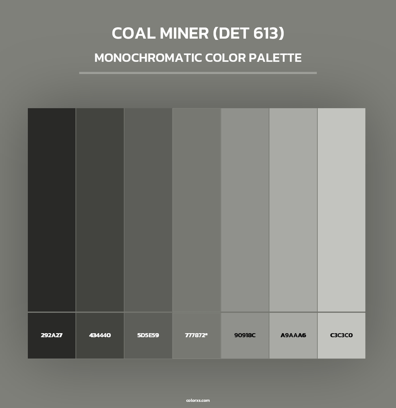 Coal Miner (DET 613) - Monochromatic Color Palette