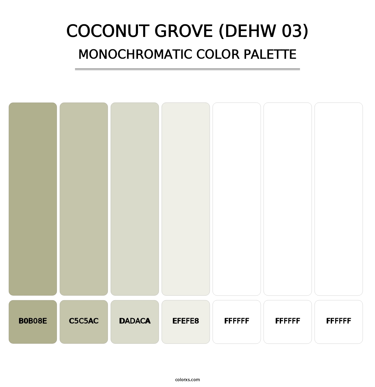 Coconut Grove (DEHW 03) - Monochromatic Color Palette