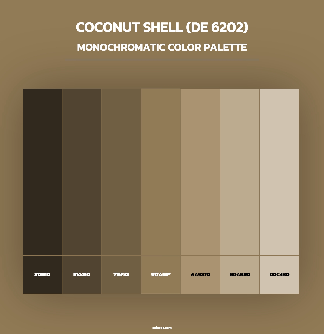 Coconut Shell (DE 6202) - Monochromatic Color Palette