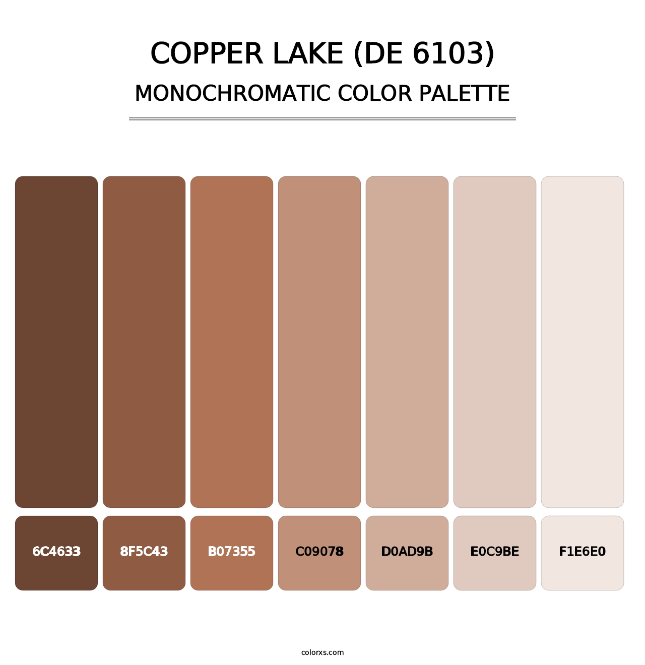 Copper Lake (DE 6103) - Monochromatic Color Palette