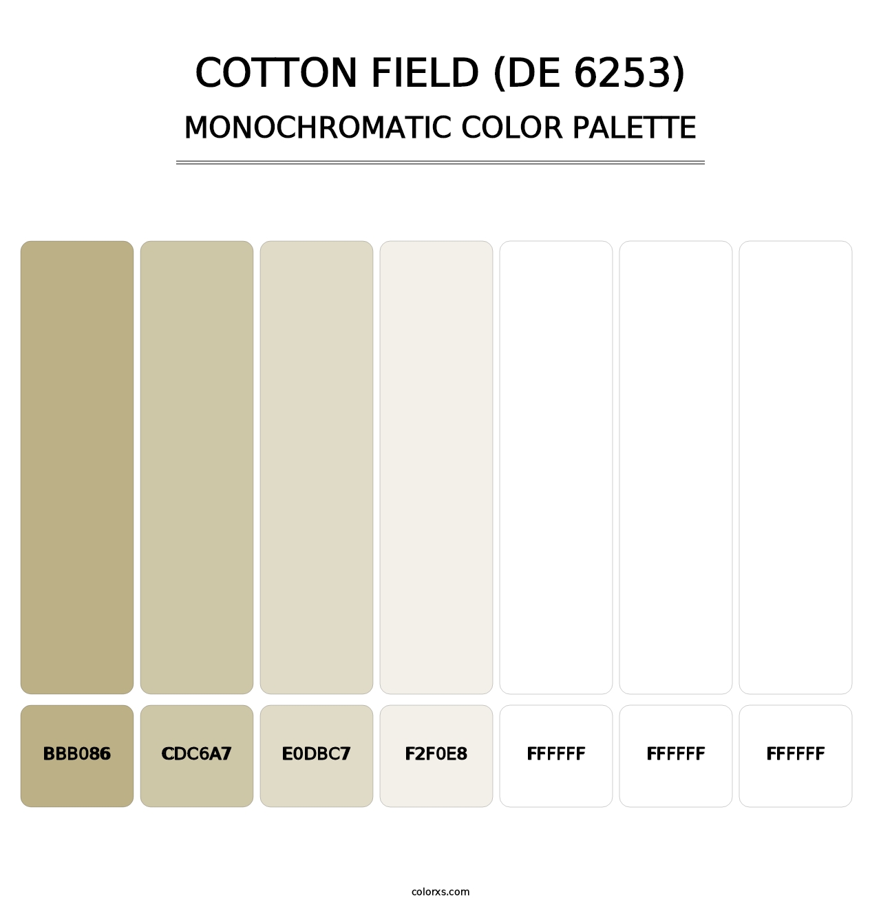 Cotton Field (DE 6253) - Monochromatic Color Palette