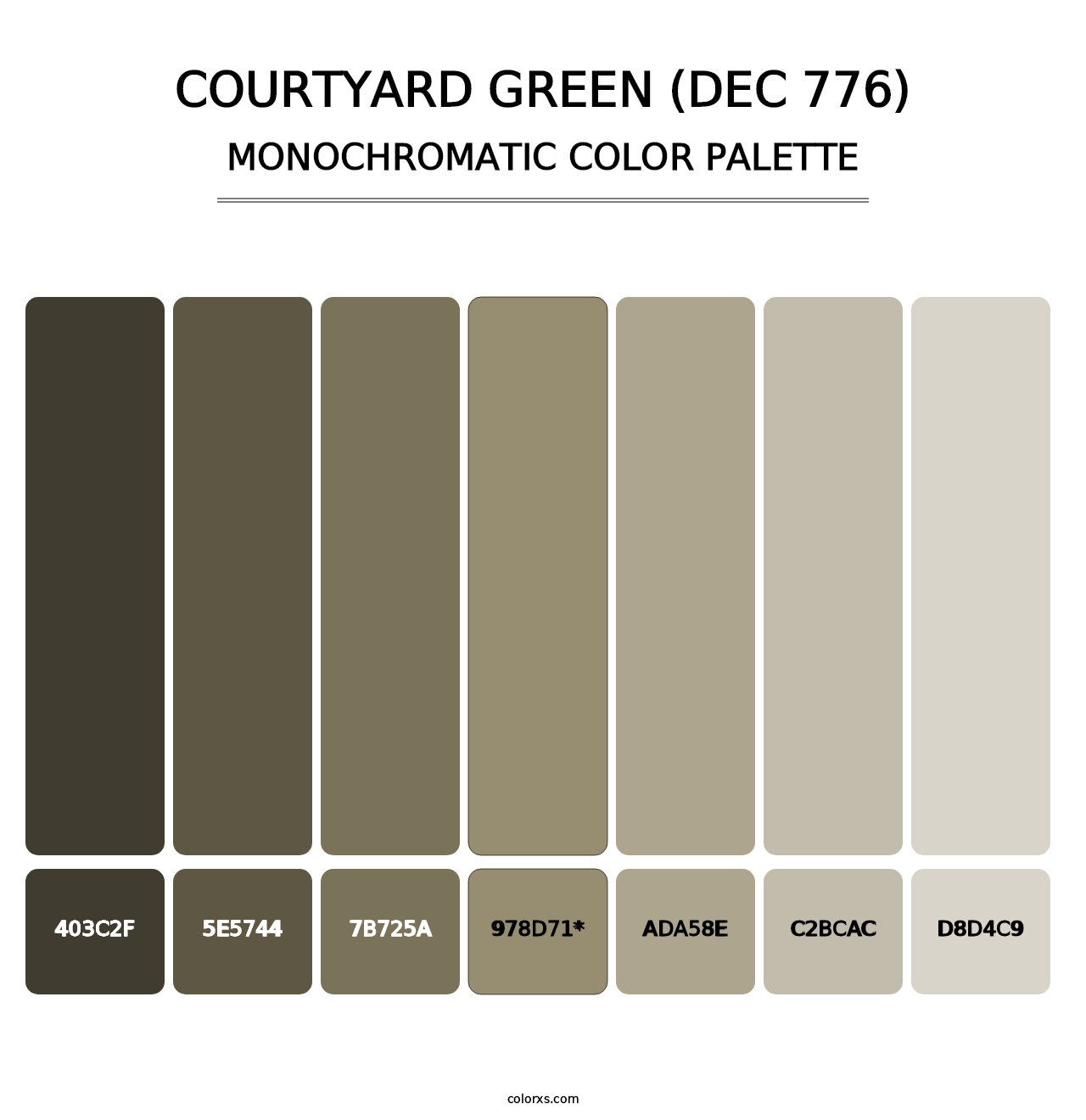 Courtyard Green (DEC 776) - Monochromatic Color Palette