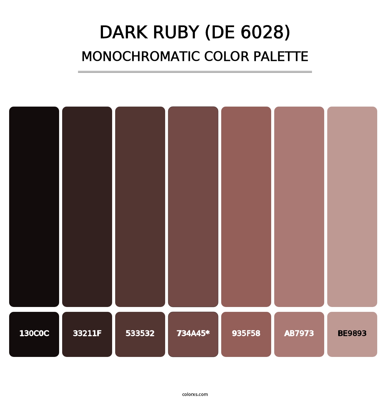 Dark Ruby (DE 6028) - Monochromatic Color Palette