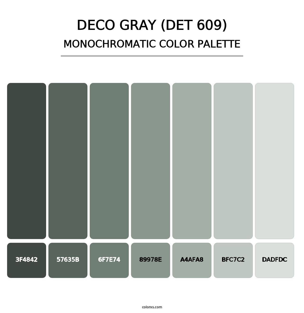 Deco Gray (DET 609) - Monochromatic Color Palette