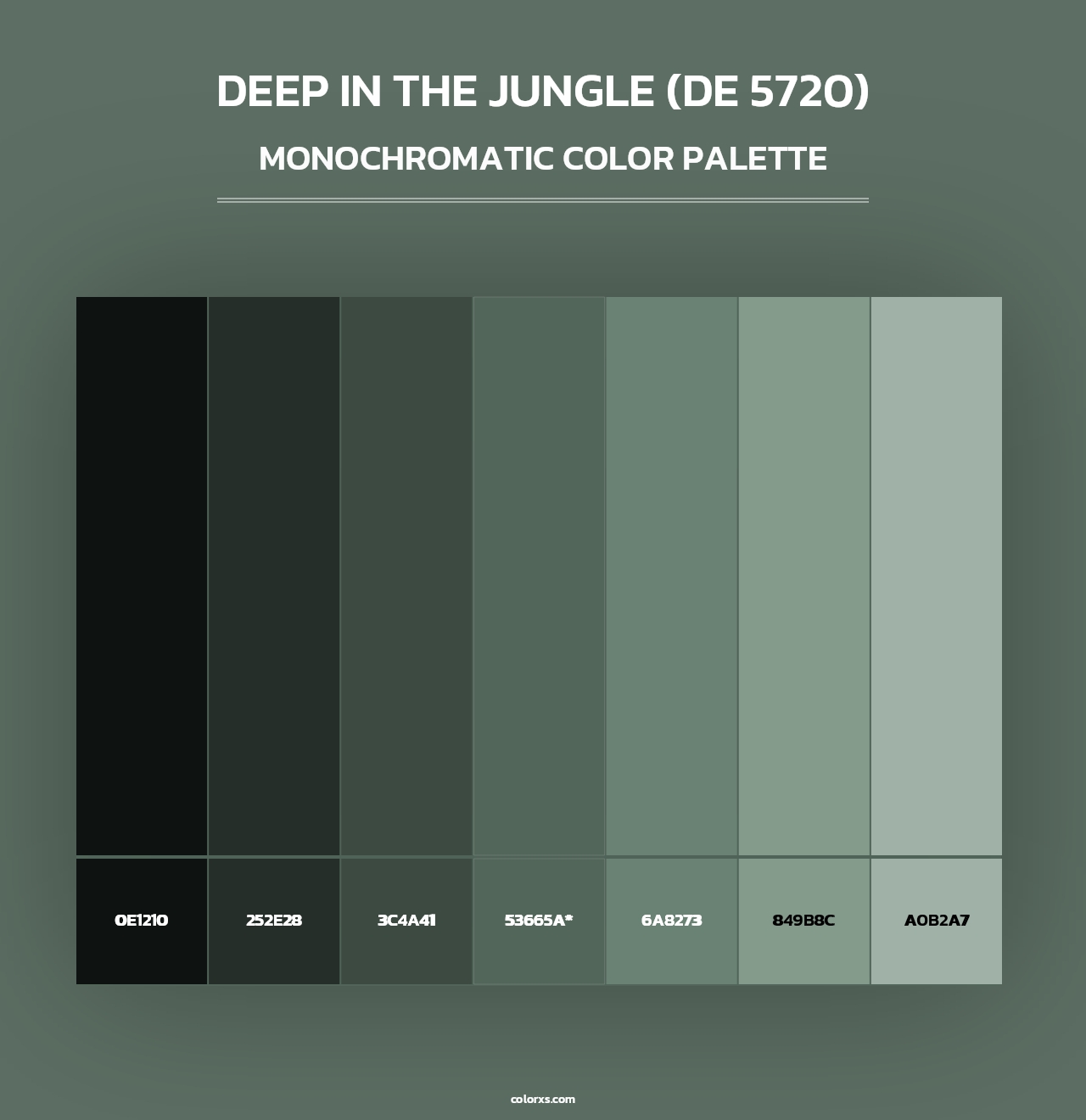 Deep in the Jungle (DE 5720) - Monochromatic Color Palette