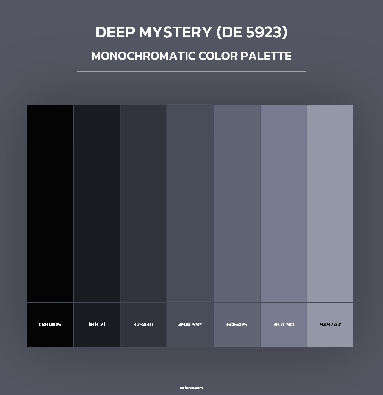 Deep Mystery (DE 5923) - Monochromatic Color Palette