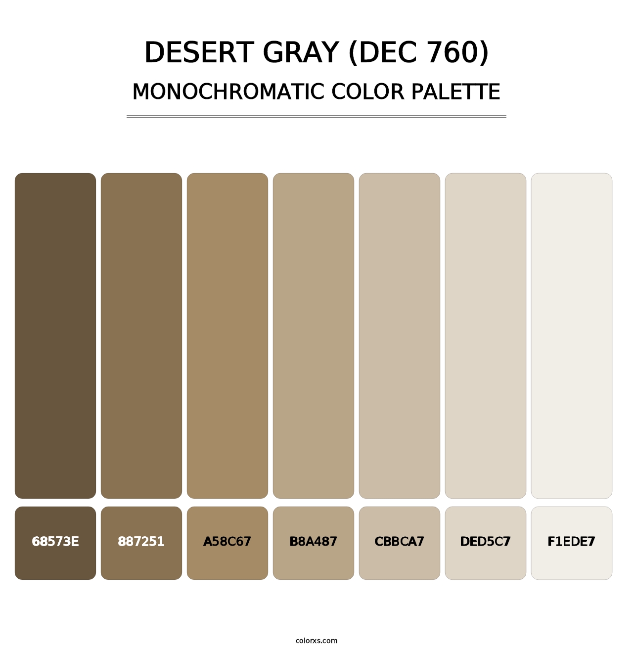 Desert Gray (DEC 760) - Monochromatic Color Palette