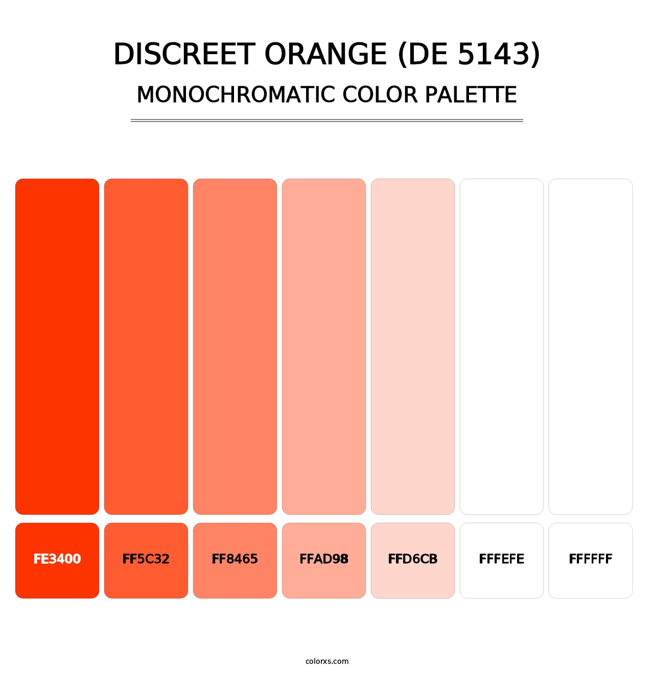 Discreet Orange (DE 5143) - Monochromatic Color Palette