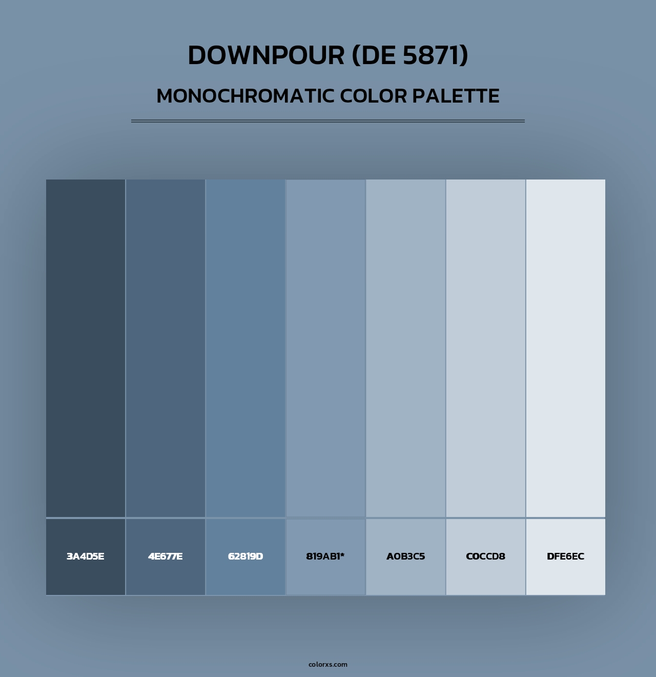 Downpour (DE 5871) - Monochromatic Color Palette