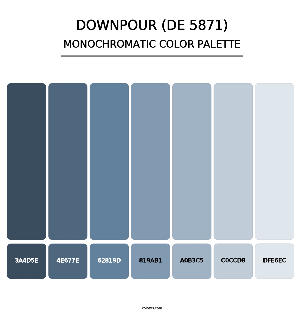 Downpour (DE 5871) - Monochromatic Color Palette