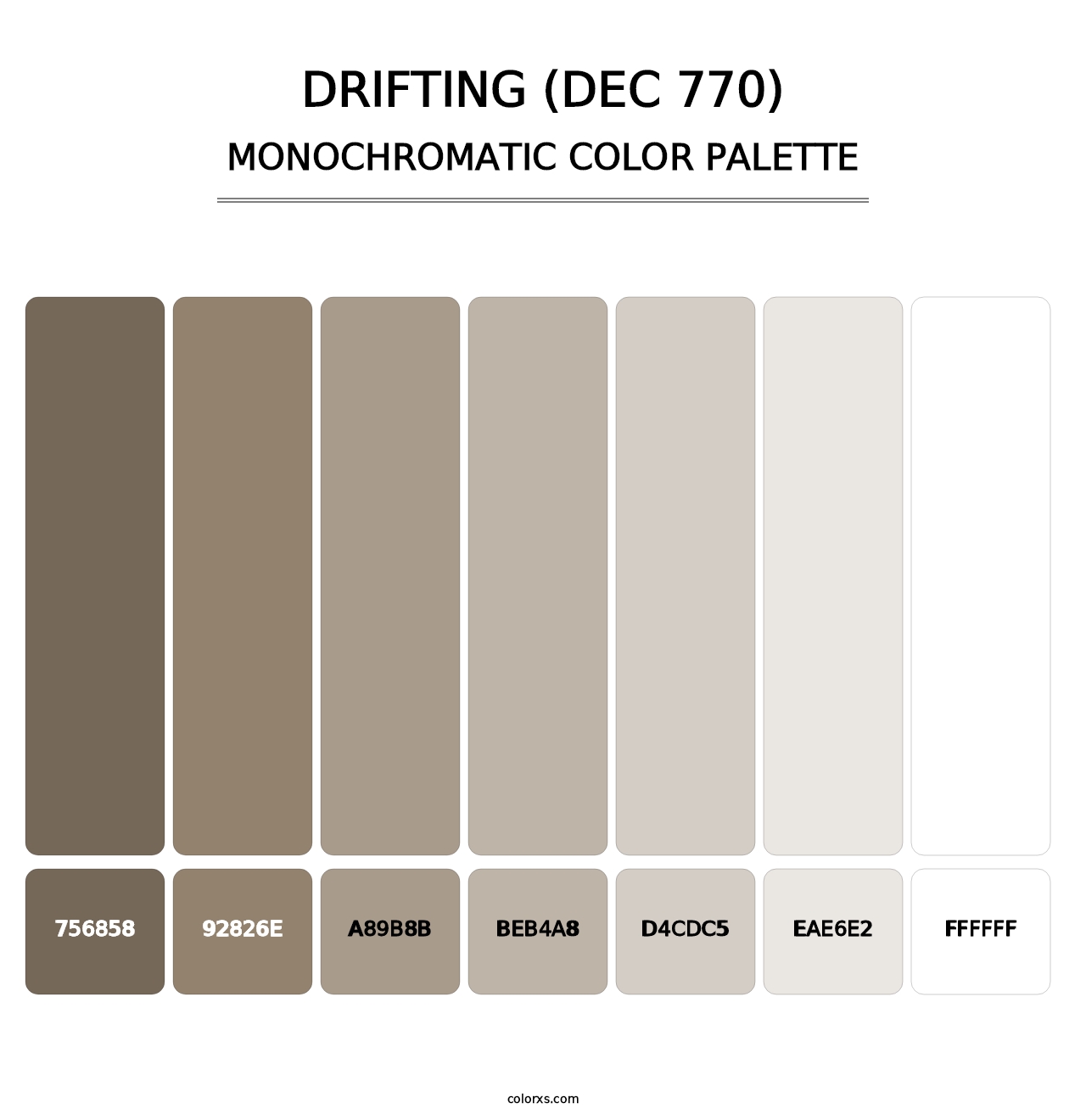 Drifting (DEC 770) - Monochromatic Color Palette