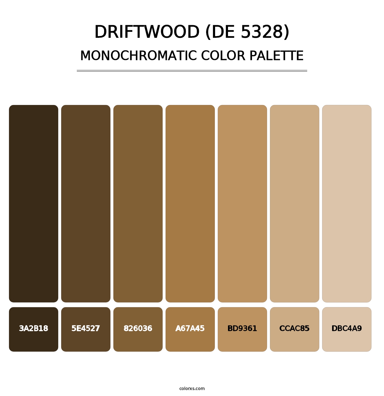 Driftwood (DE 5328) - Monochromatic Color Palette
