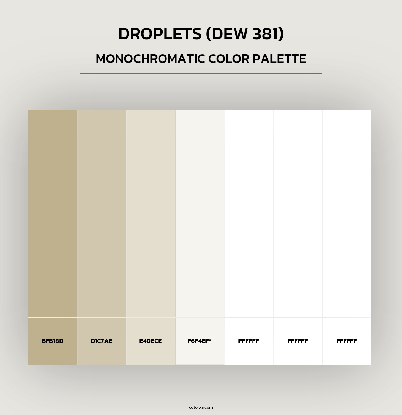 Droplets (DEW 381) - Monochromatic Color Palette