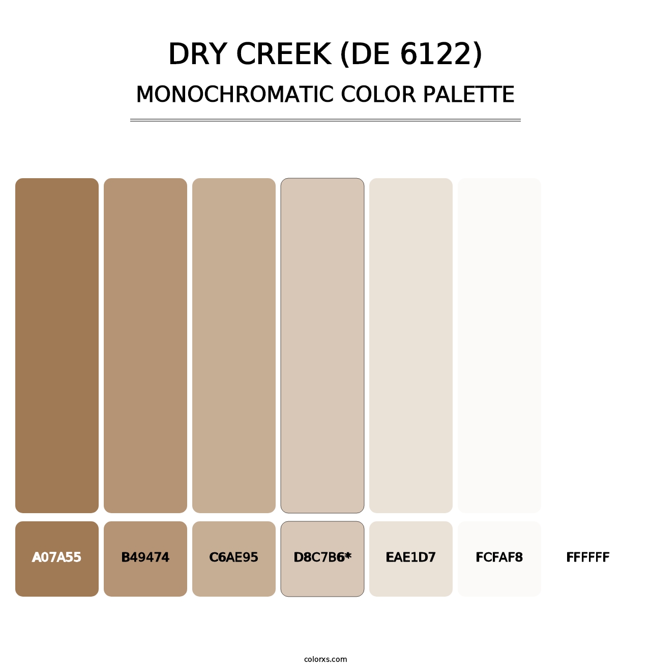 Dry Creek (DE 6122) - Monochromatic Color Palette