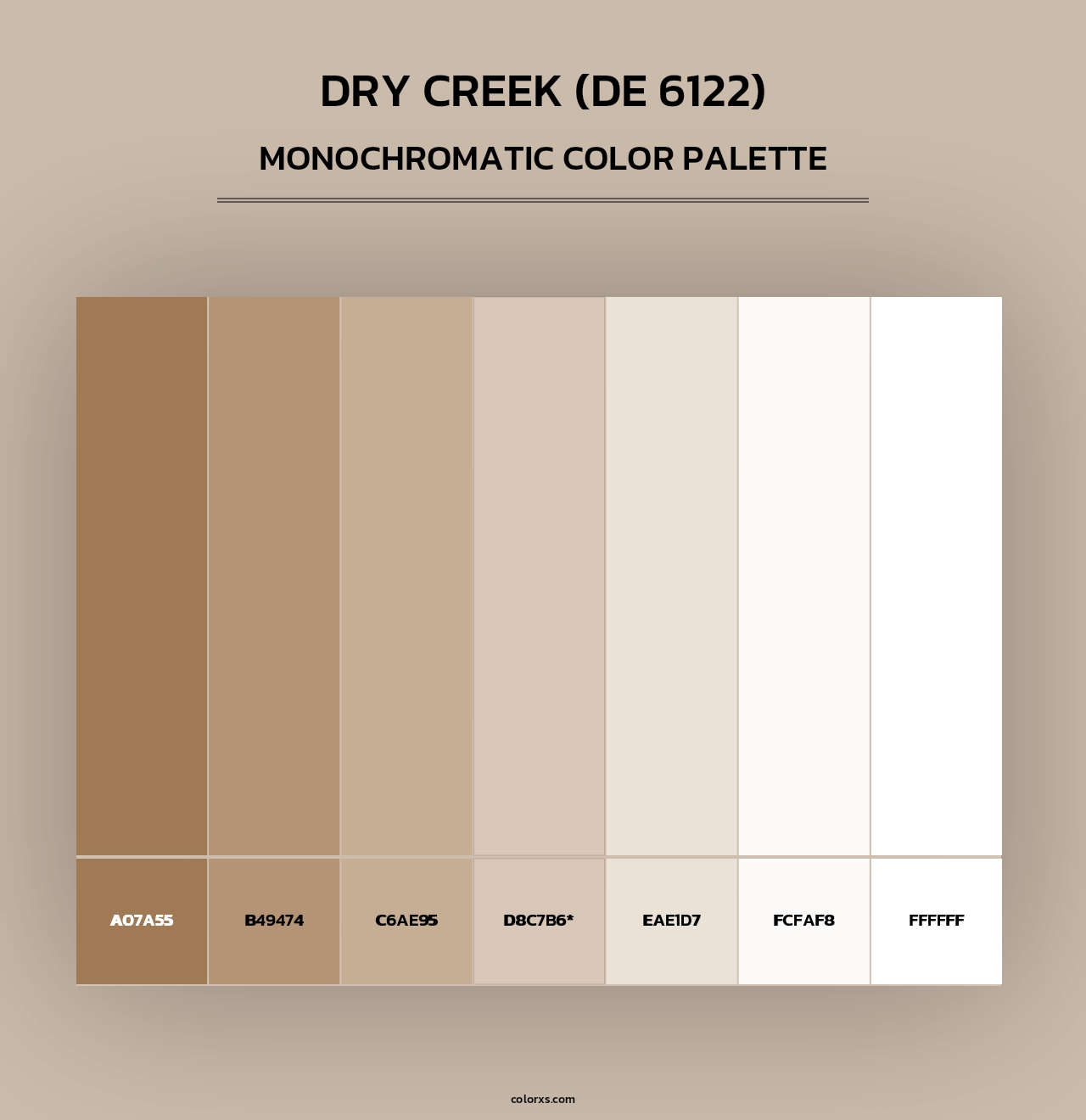 Dry Creek (DE 6122) - Monochromatic Color Palette