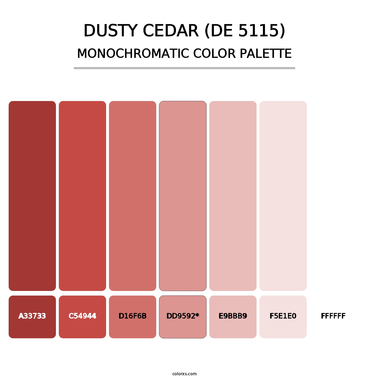 Dusty Cedar (DE 5115) - Monochromatic Color Palette