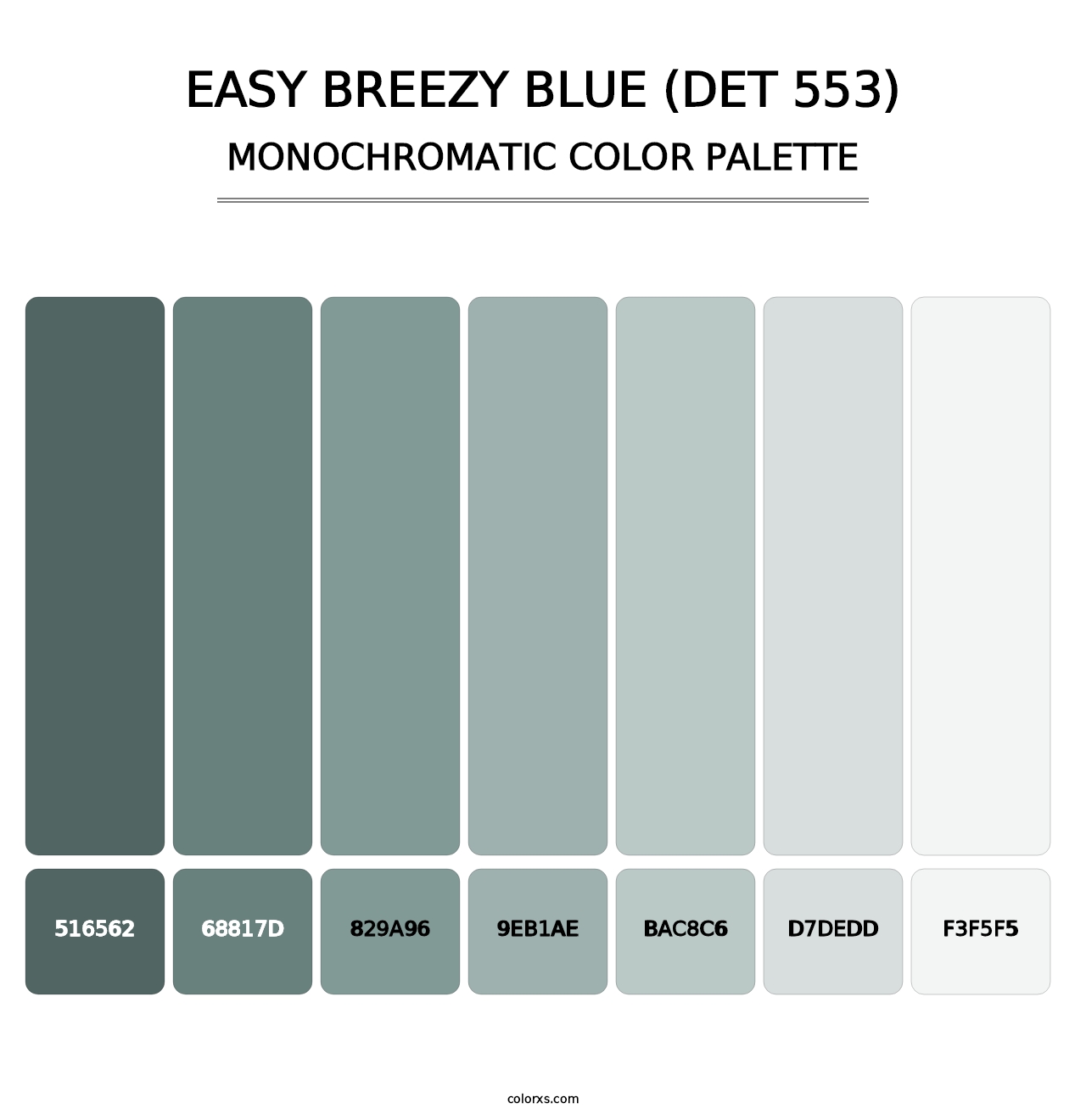 Easy Breezy Blue (DET 553) - Monochromatic Color Palette