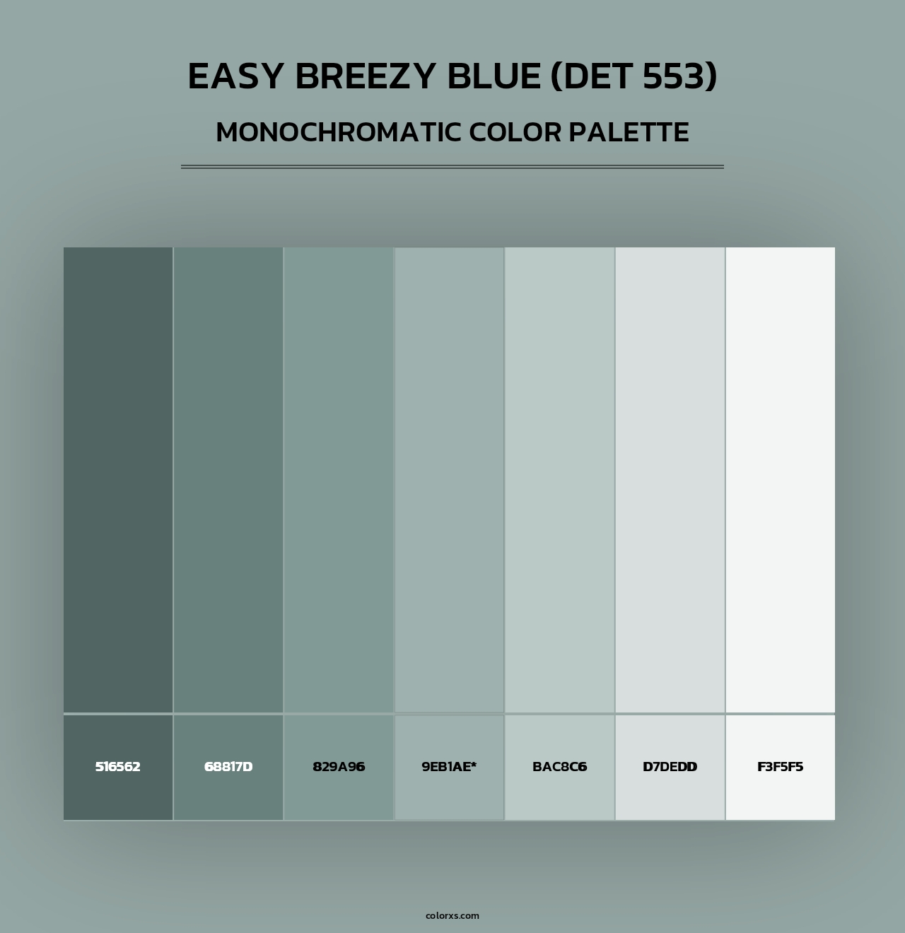 Easy Breezy Blue (DET 553) - Monochromatic Color Palette