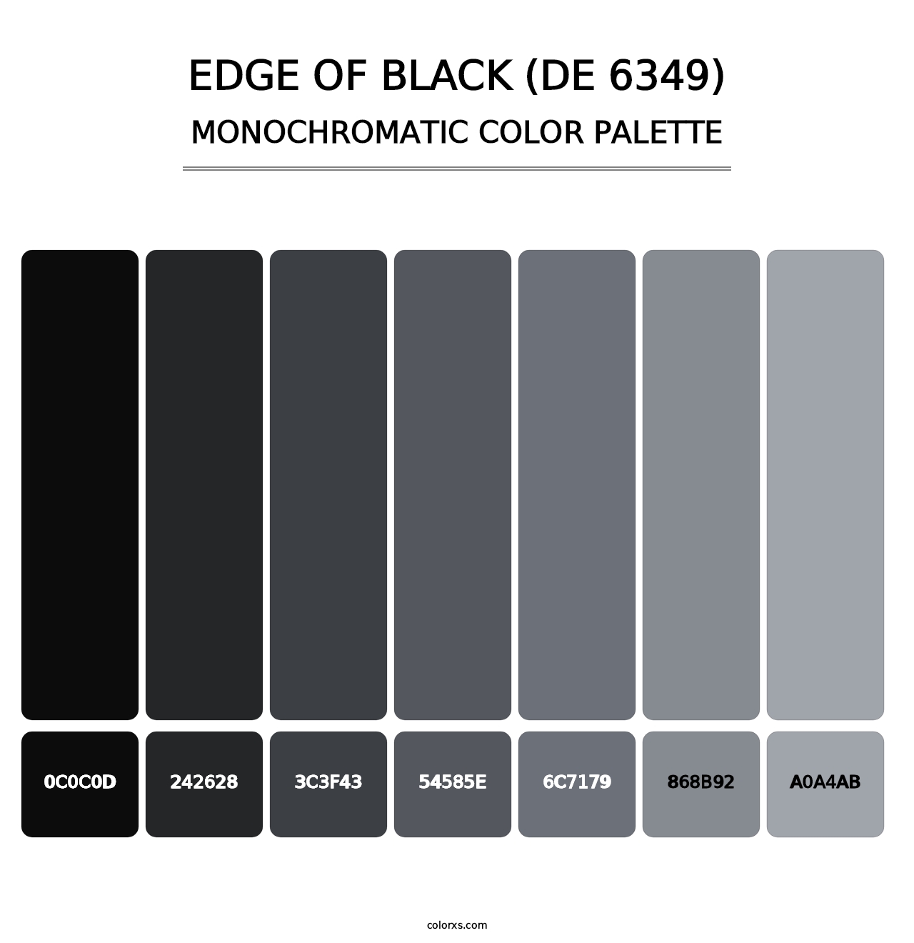 Edge of Black (DE 6349) - Monochromatic Color Palette
