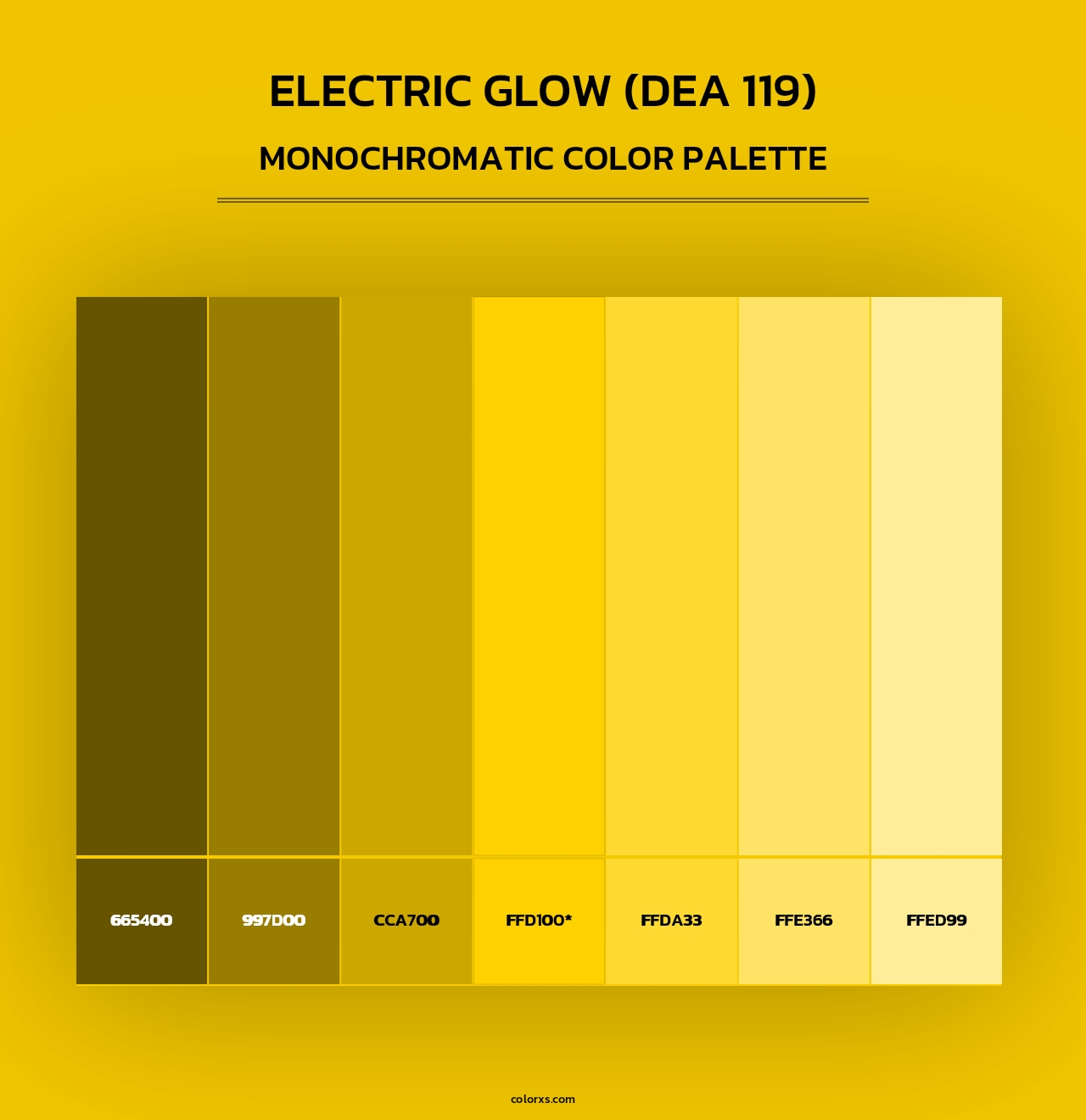 Electric Glow (DEA 119) - Monochromatic Color Palette