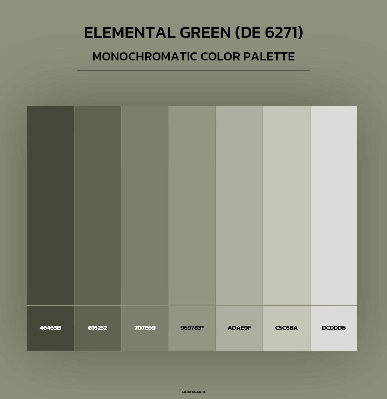 Elemental Green (DE 6271) - Monochromatic Color Palette