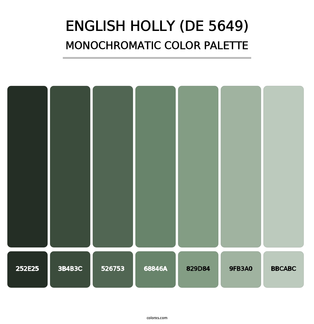 English Holly (DE 5649) - Monochromatic Color Palette