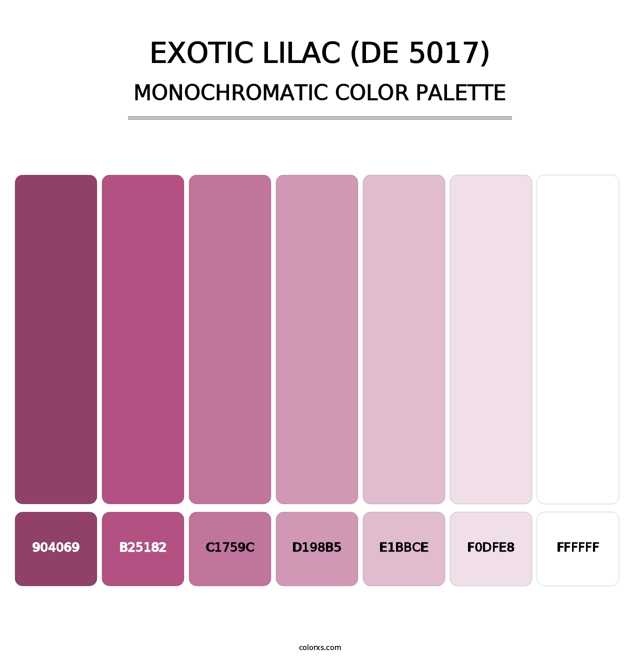 Exotic Lilac (DE 5017) - Monochromatic Color Palette