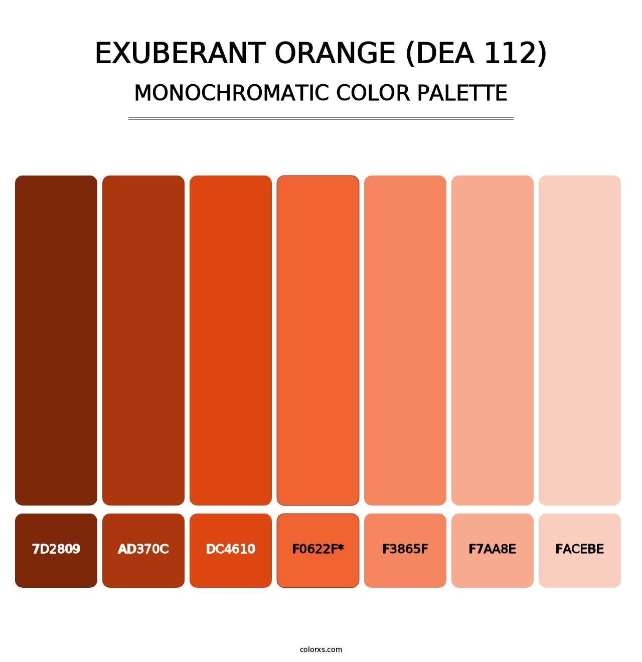 Exuberant Orange (DEA 112) - Monochromatic Color Palette