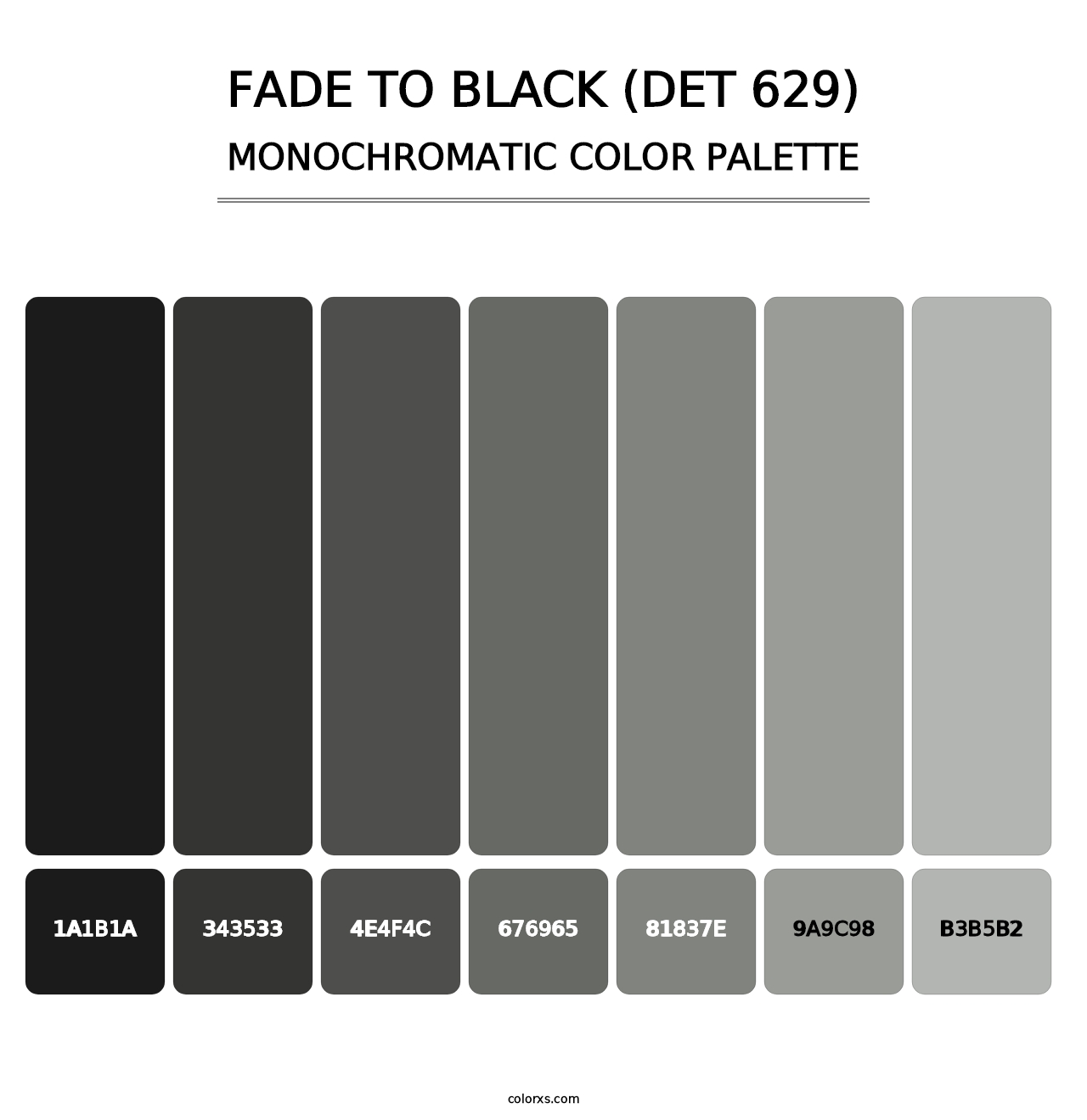 Fade to Black (DET 629) - Monochromatic Color Palette