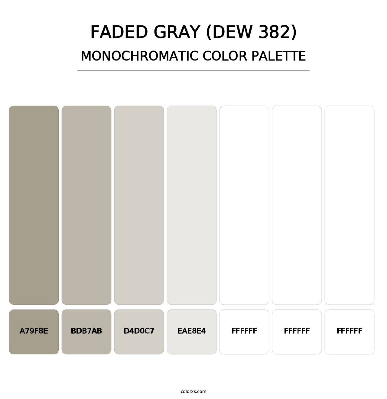 Faded Gray (DEW 382) - Monochromatic Color Palette