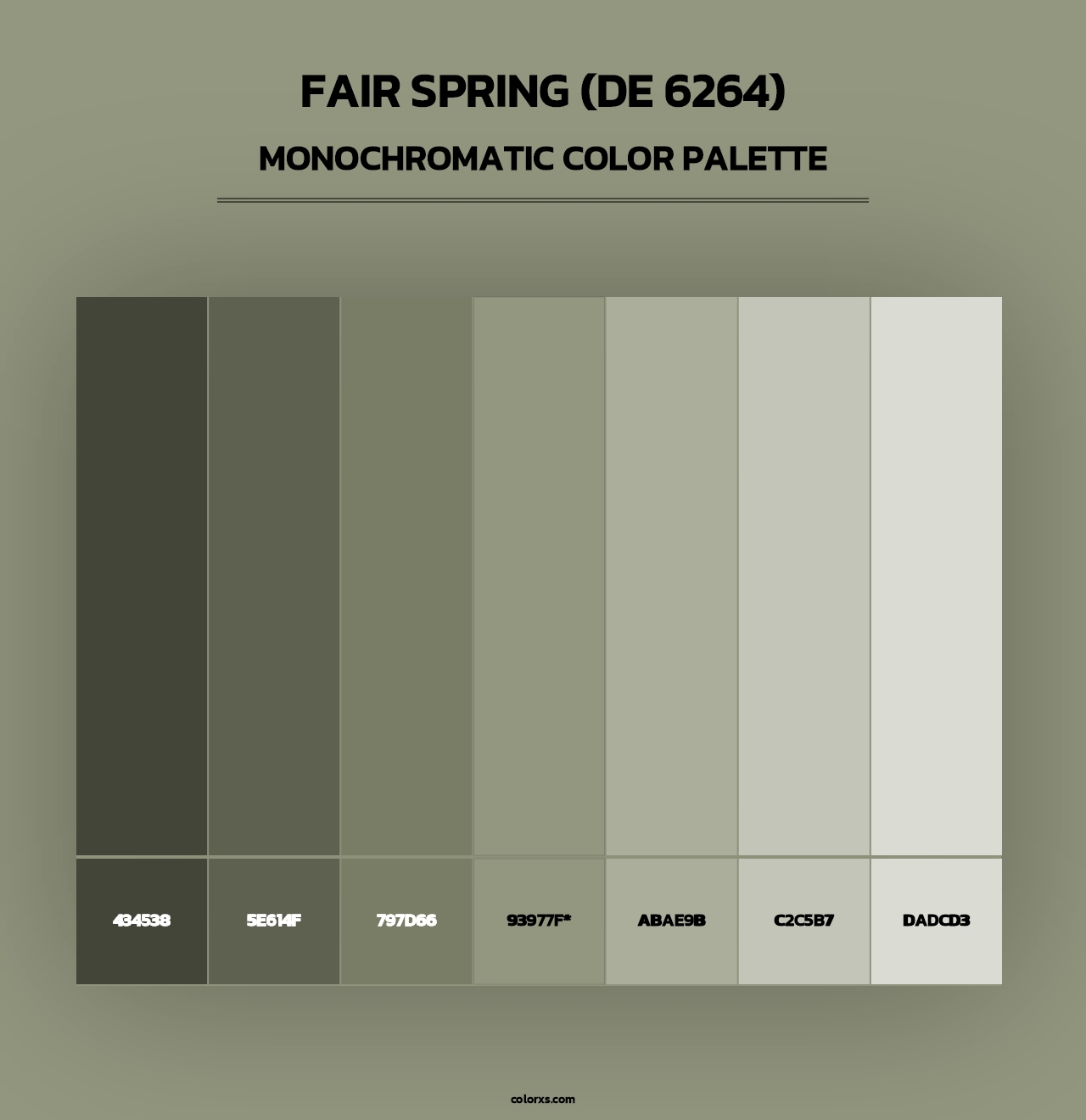 Fair Spring (DE 6264) - Monochromatic Color Palette
