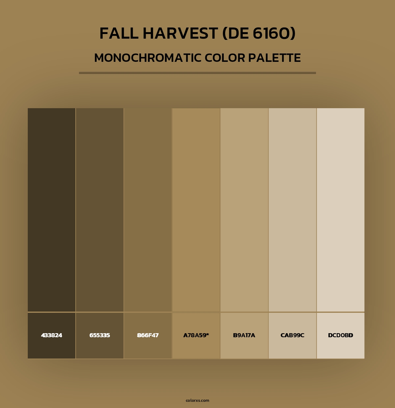 Fall Harvest (DE 6160) - Monochromatic Color Palette