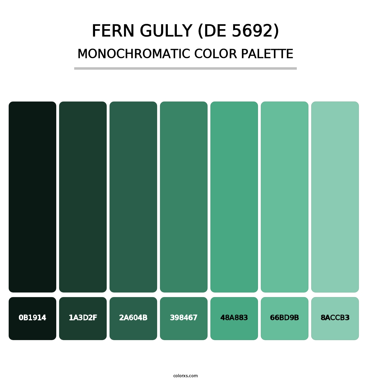 Fern Gully (DE 5692) - Monochromatic Color Palette