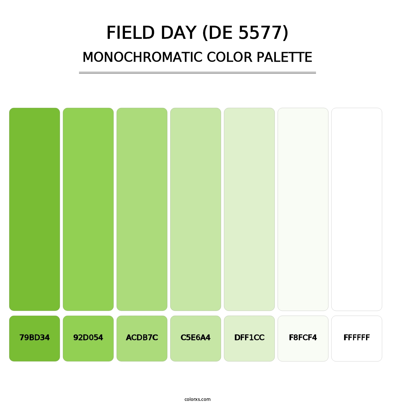 Field Day (DE 5577) - Monochromatic Color Palette
