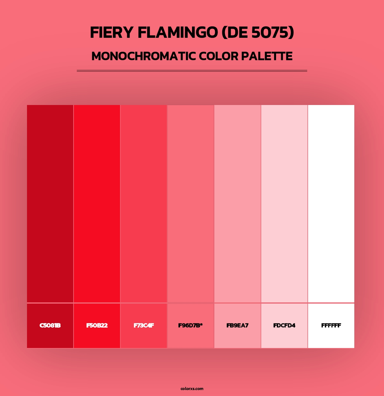 Fiery Flamingo (DE 5075) - Monochromatic Color Palette