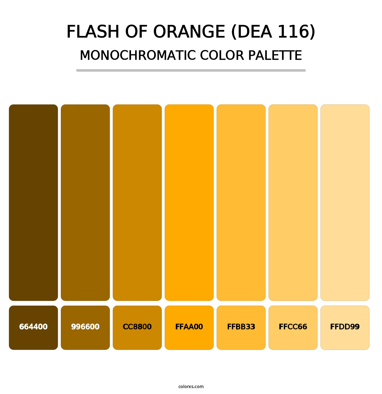 Flash of Orange (DEA 116) - Monochromatic Color Palette