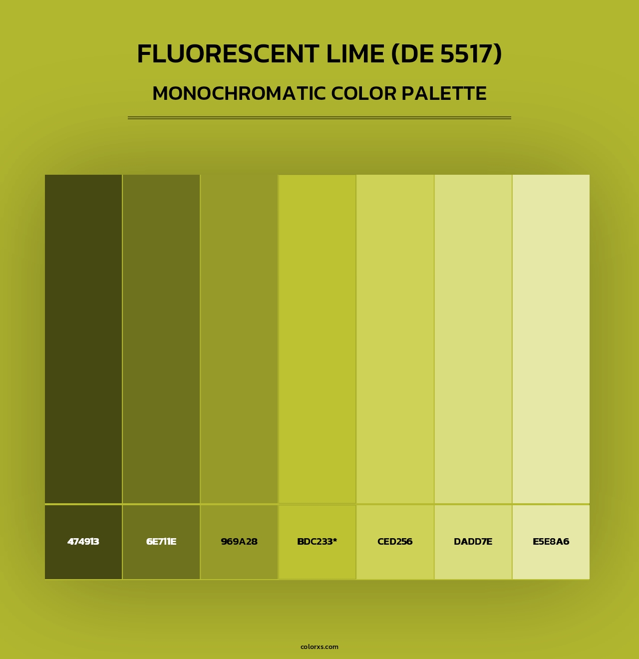 Fluorescent Lime (DE 5517) - Monochromatic Color Palette