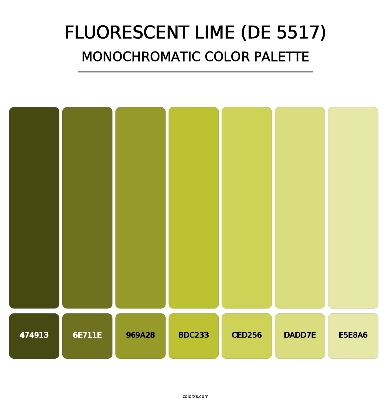 Fluorescent Lime (DE 5517) - Monochromatic Color Palette