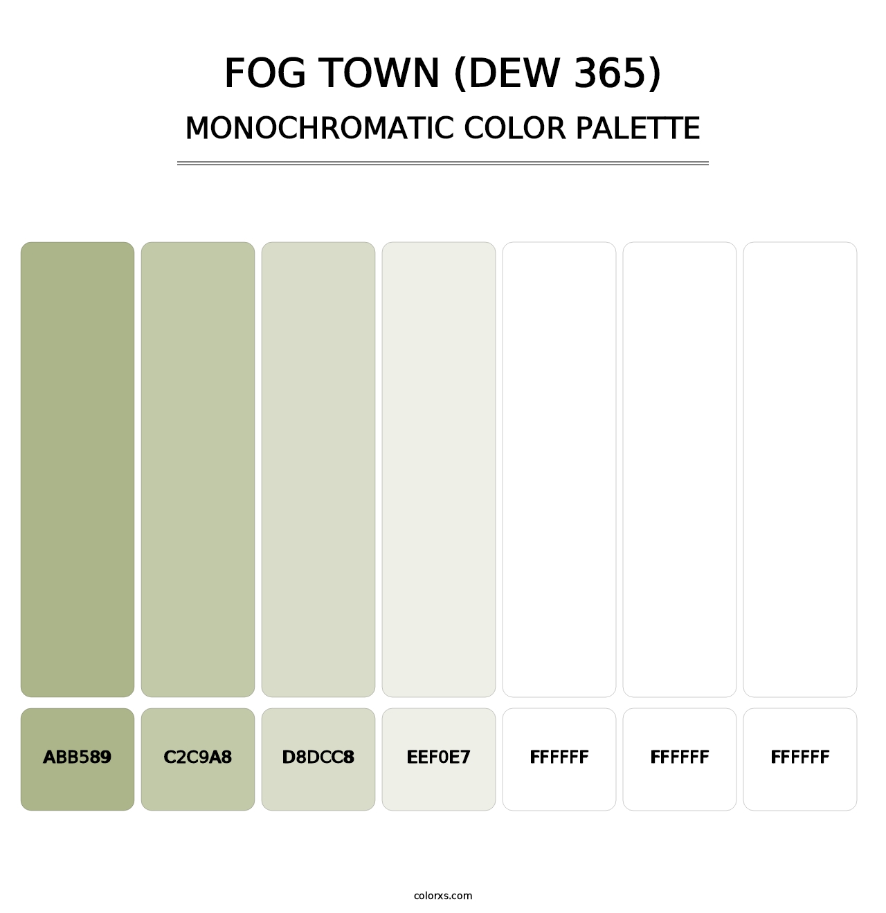 Fog Town (DEW 365) - Monochromatic Color Palette
