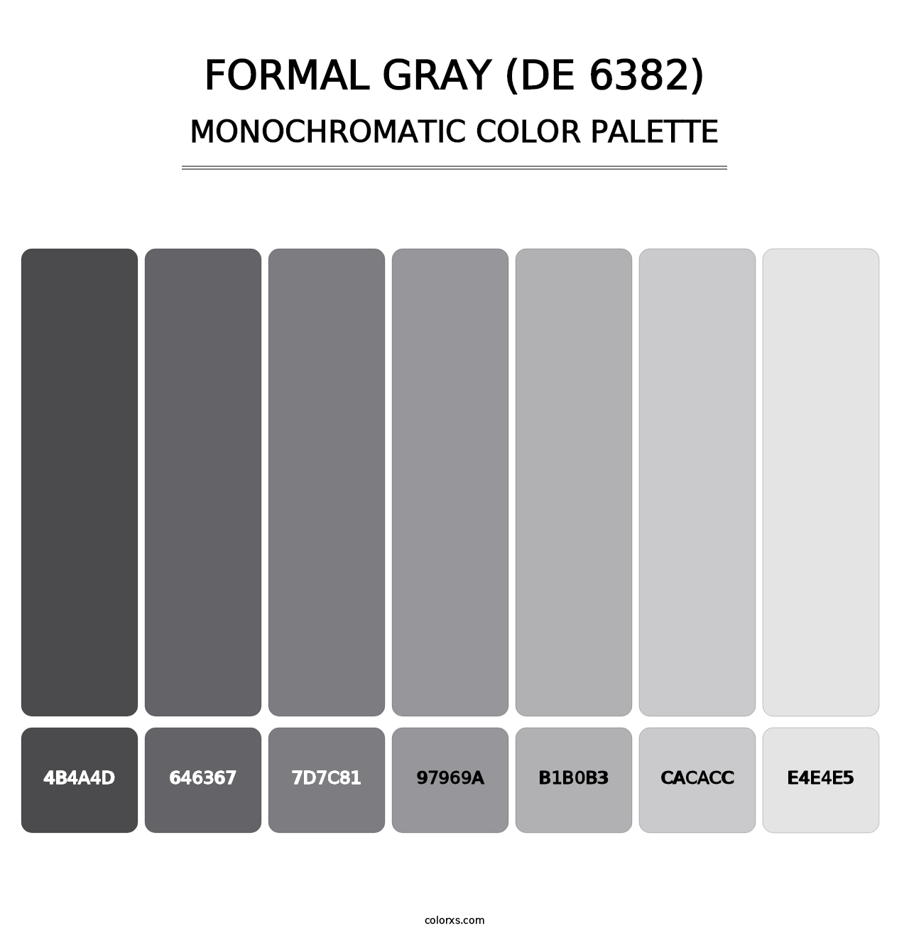 Formal Gray (DE 6382) - Monochromatic Color Palette