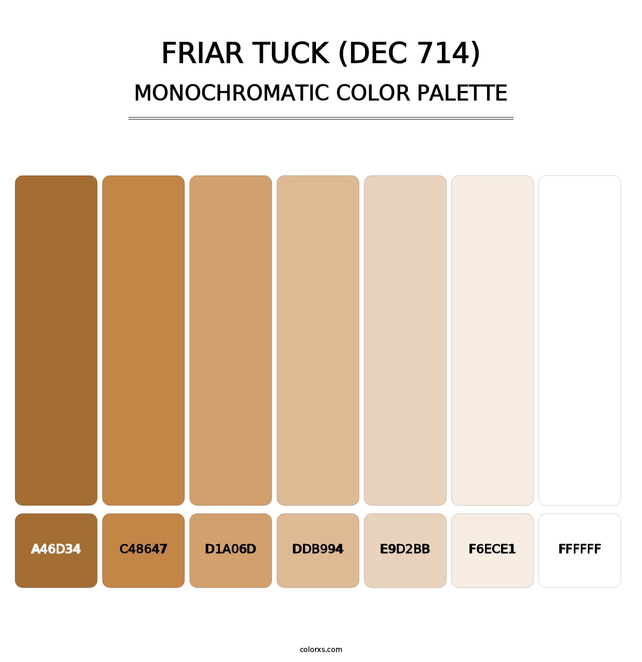 Friar Tuck (DEC 714) - Monochromatic Color Palette