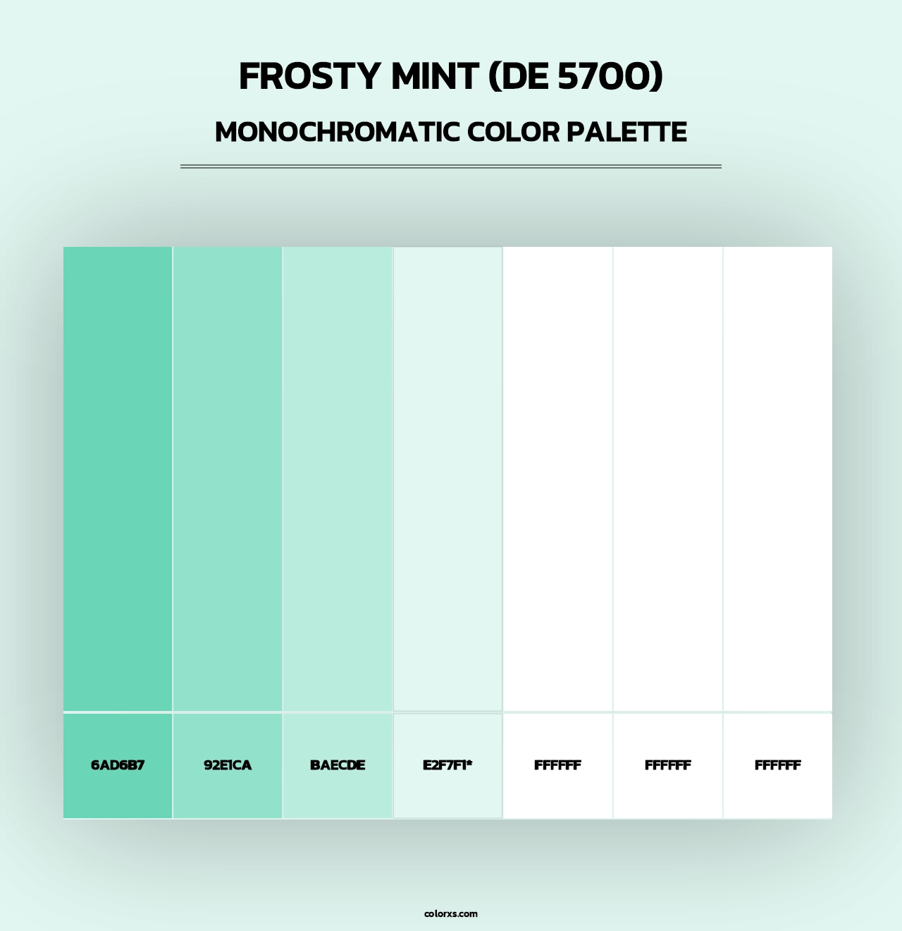 Frosty Mint (DE 5700) - Monochromatic Color Palette