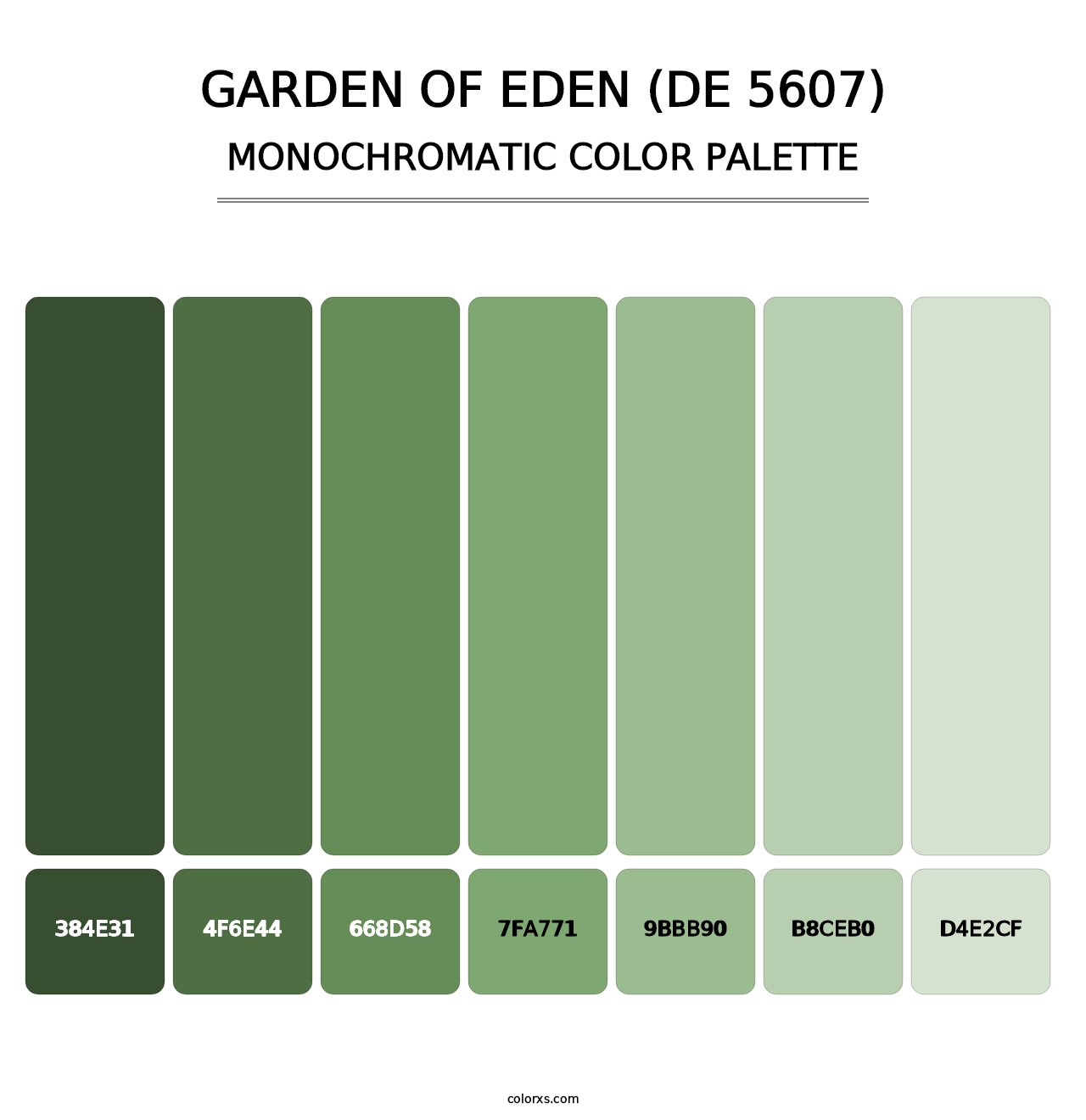 Garden of Eden (DE 5607) - Monochromatic Color Palette
