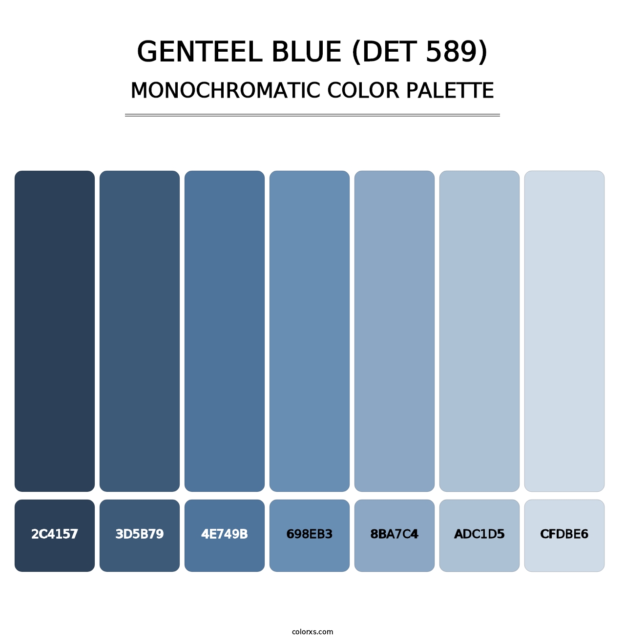 Genteel Blue (DET 589) - Monochromatic Color Palette