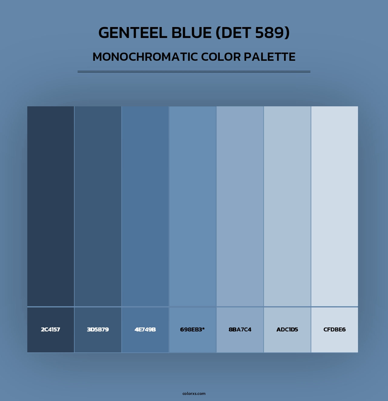 Genteel Blue (DET 589) - Monochromatic Color Palette