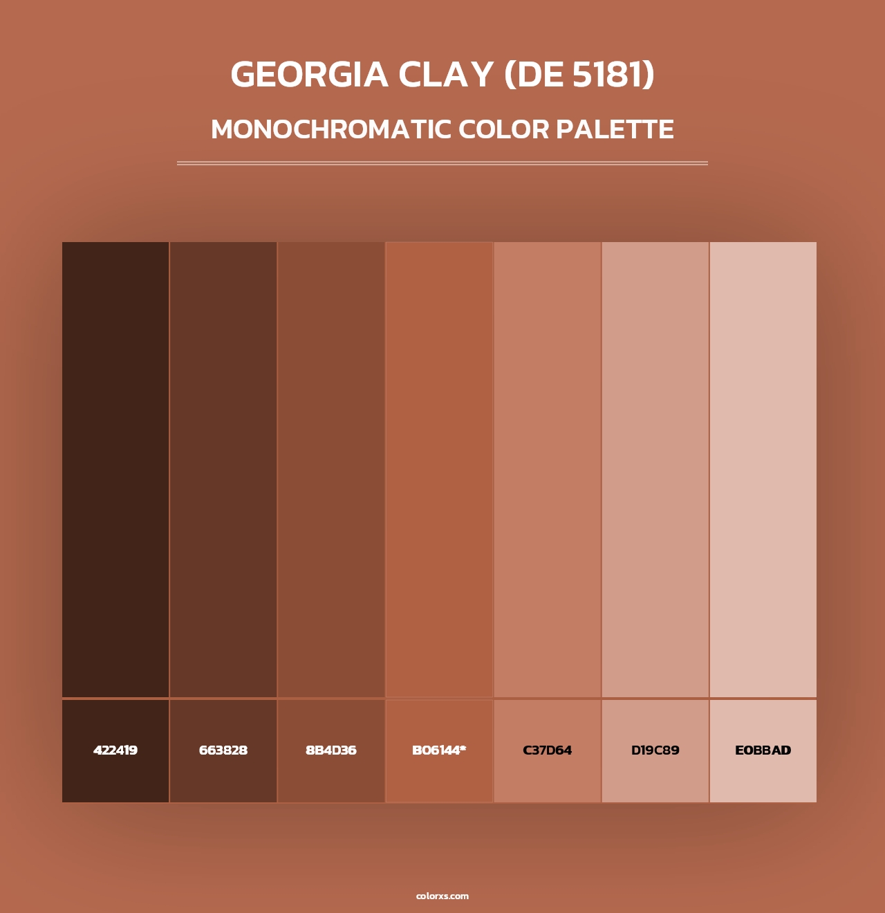 Georgia Clay (DE 5181) - Monochromatic Color Palette